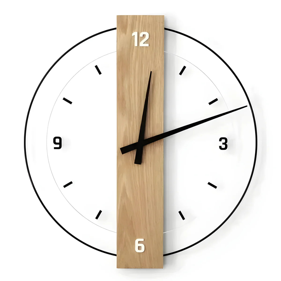 Scandinavian Wooden Wall Clock For Living Room Decor | Norvica