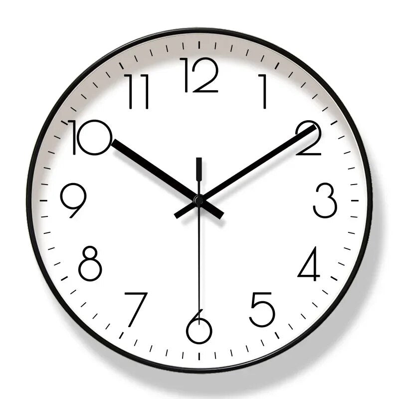 Silent Scandinavian Minimalist Wall Clock with ABS Frame | Chrona