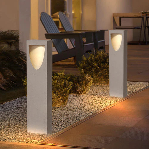 Stone Outdoor Path Light Warm LED Modern Design | Qarnix