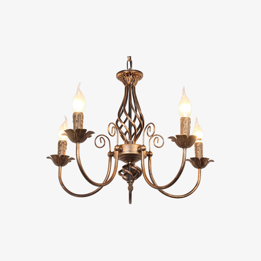 Vintage Bronze Iron Chandelier Dining Pendant | Ulnico