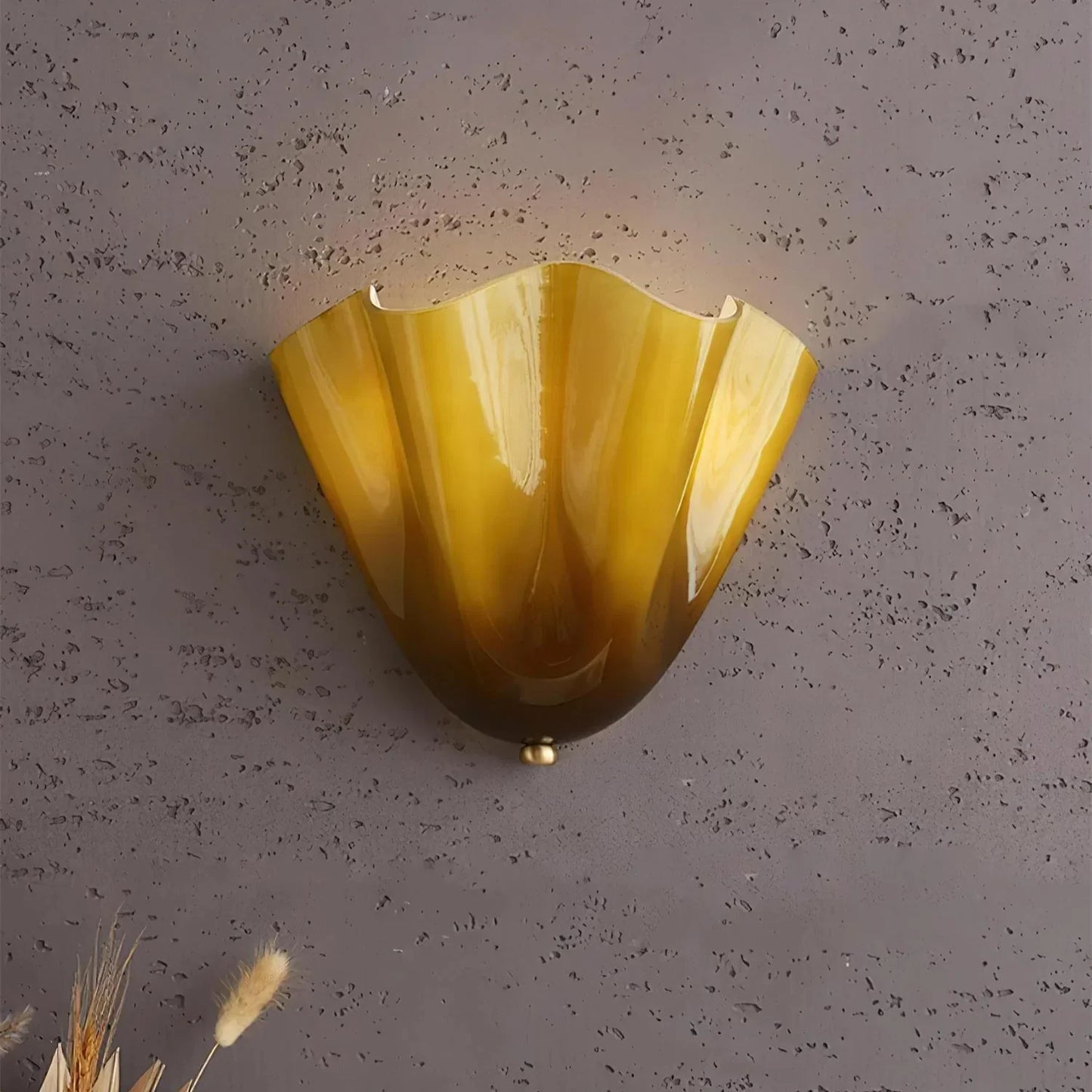 Vintage Coloured Glass Wall Sconce Light Fixture | Glasica