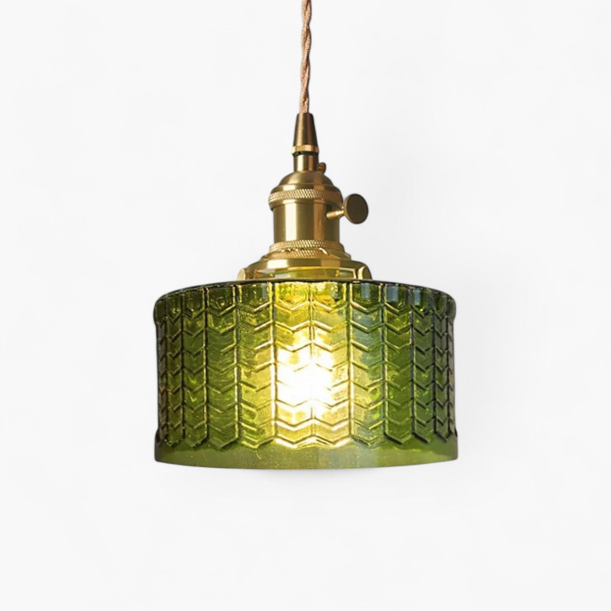 Vintage Glass Ceiling Pendant Lamp with Brass Finish | Lumorae