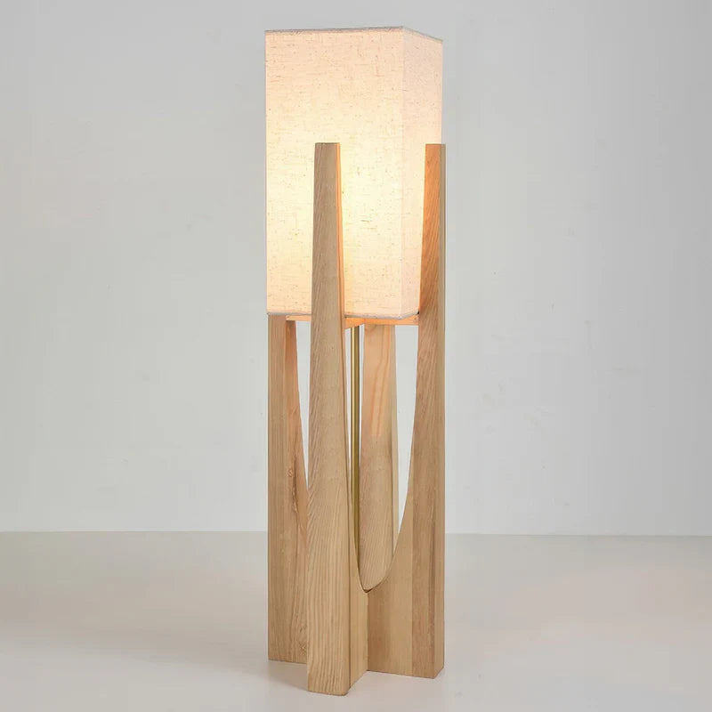Wabi Sabi Fabric Shade Floor Lamp Japanese Style | Velvino