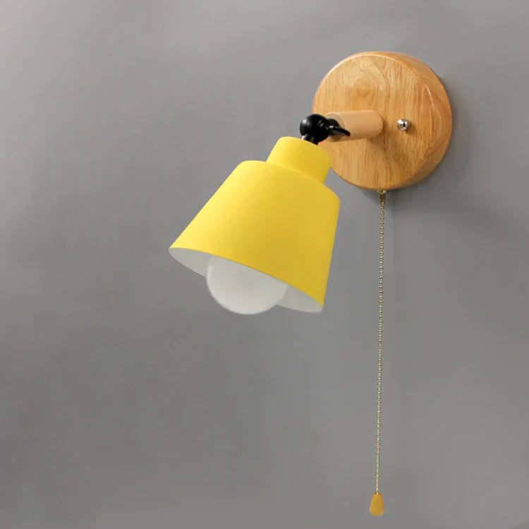 Wood Metal Pull Chain Scandinavian Wall Light | Nordlyn