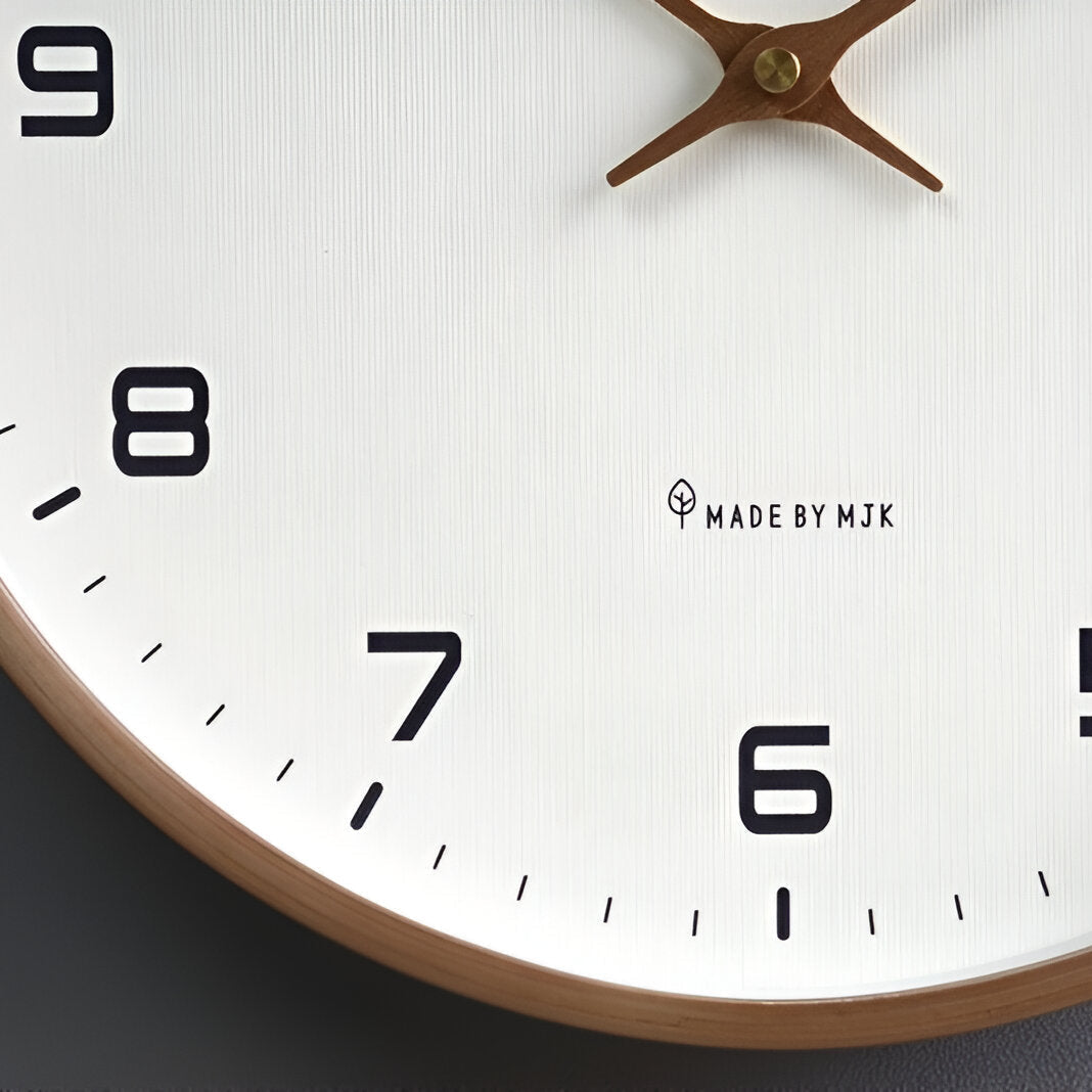 Wooden Nordic Minimalist Quartz Wall Clock Accent | Norrwyn