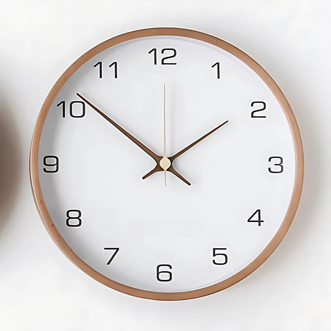 Wooden Nordic Wall Clock with Silent Sweep Movement | Veralin