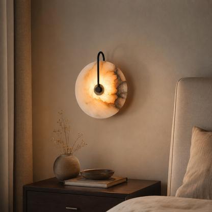 Nordic Natural Alabaster Marble Wall Light Modern Design | Albrin