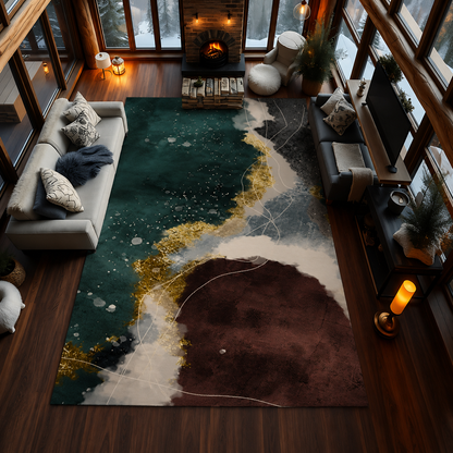 Abstract Pattern Polyester Rug Anti Slip Machine Made | Salvora