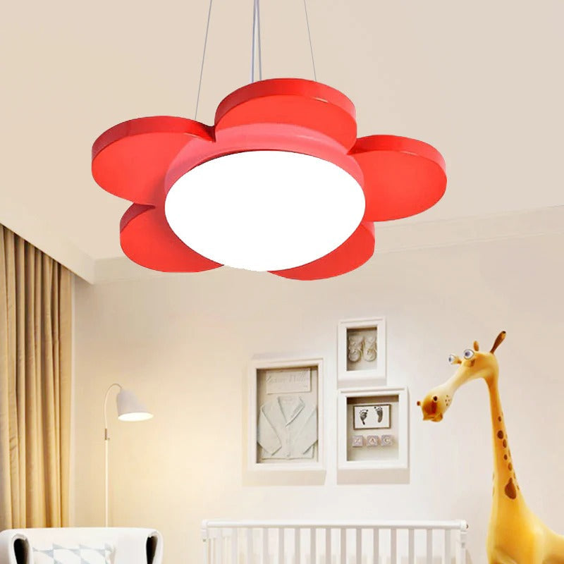 Acrylic LED Pendant Light Kids Room Flower Design | Calora