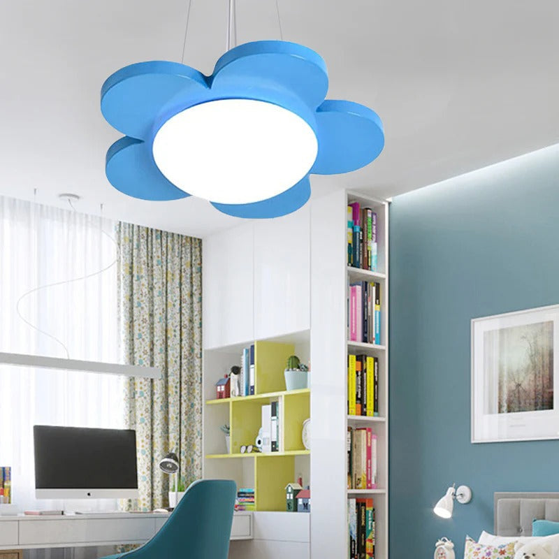 Acrylic LED Pendant Light Kids Room Flower Design | Calora
