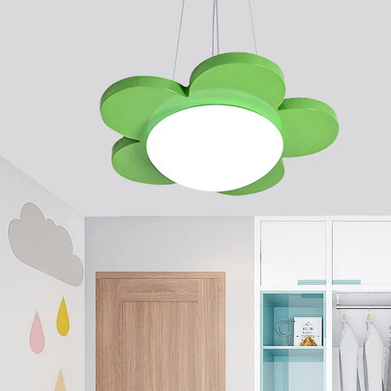 Acrylic LED Pendant Light Kids Room Flower Design | Calora