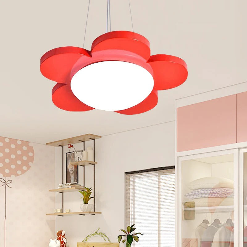 Acrylic LED Pendant Light Kids Room Flower Design | Calora