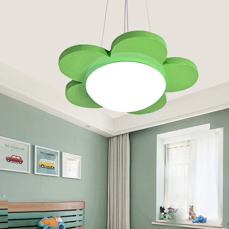 Acrylic LED Pendant Light Kids Room Flower Design | Calora