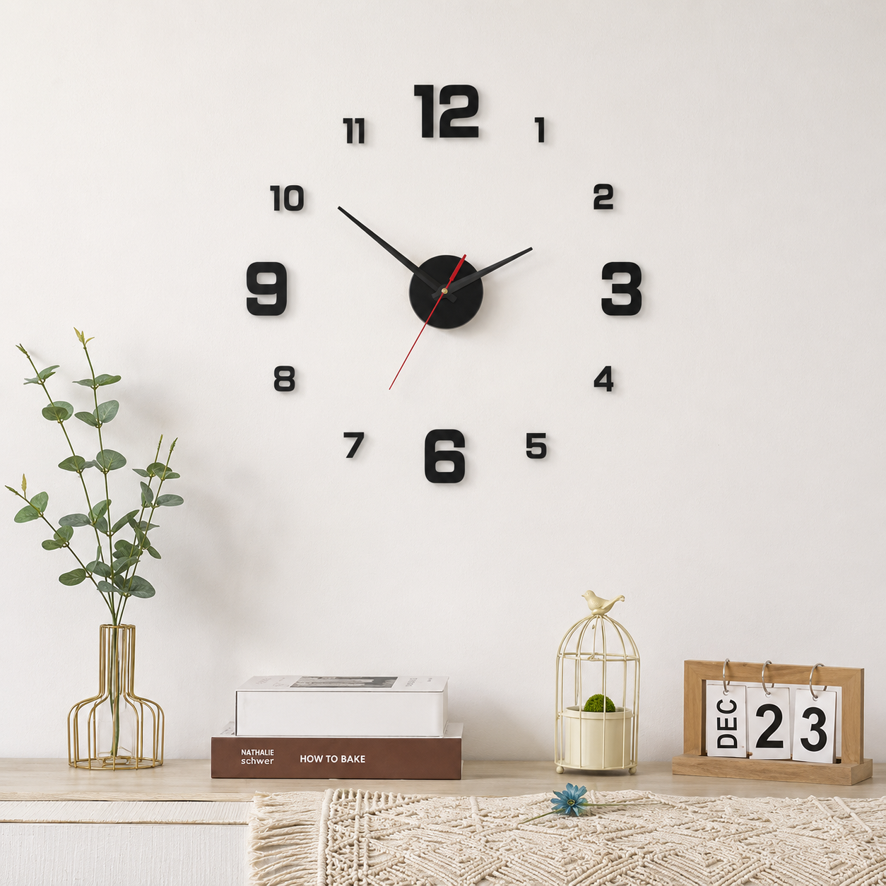Acrylic Round Wall Clock Quartz Modern Living Room | Pendoza