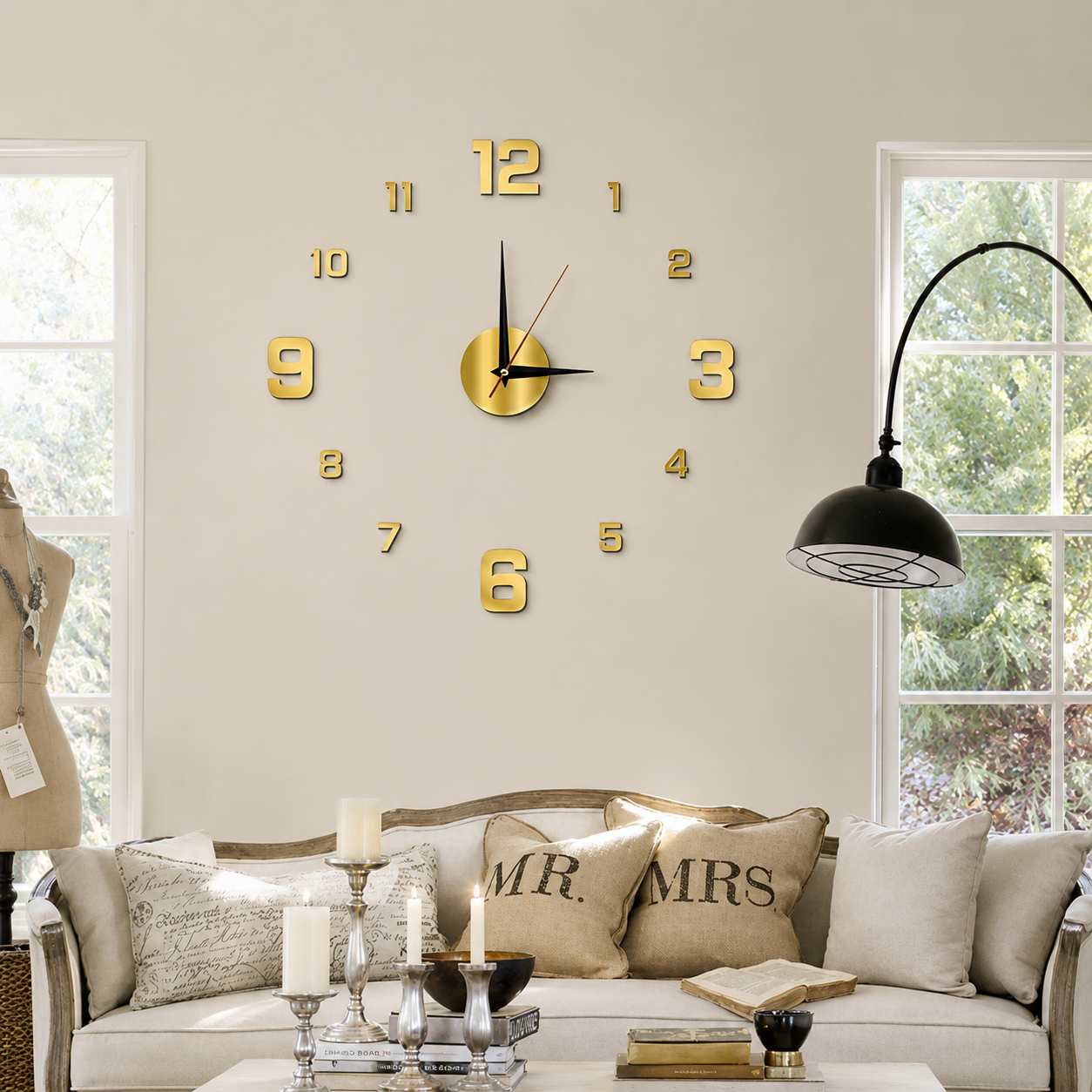 Acrylic Round Wall Clock Quartz Modern Living Room | Pendoza