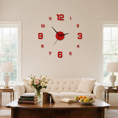 Acrylic Round Wall Clock Quartz Modern Living Room | Pendoza