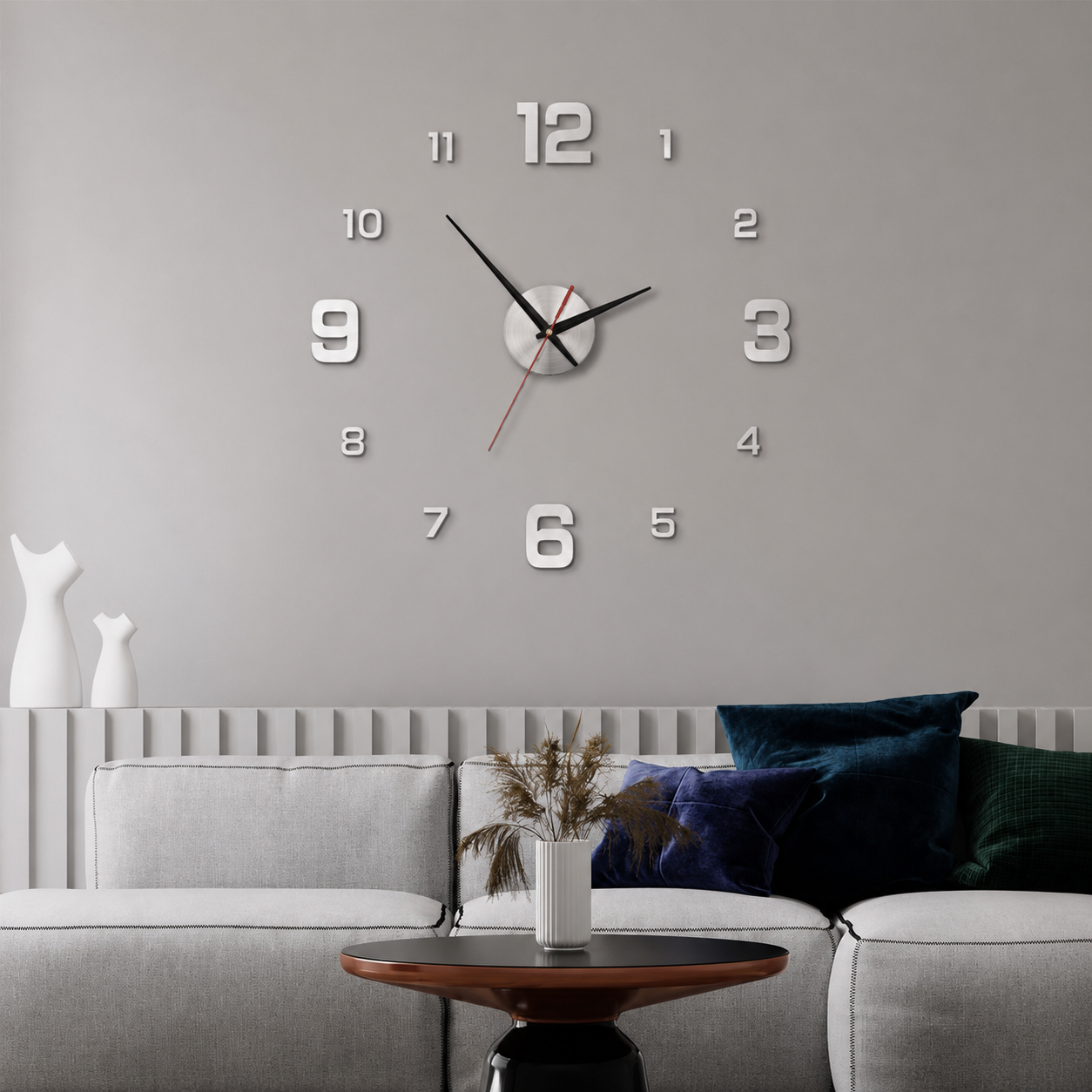 Acrylic Round Wall Clock Quartz Modern Living Room | Pendoza