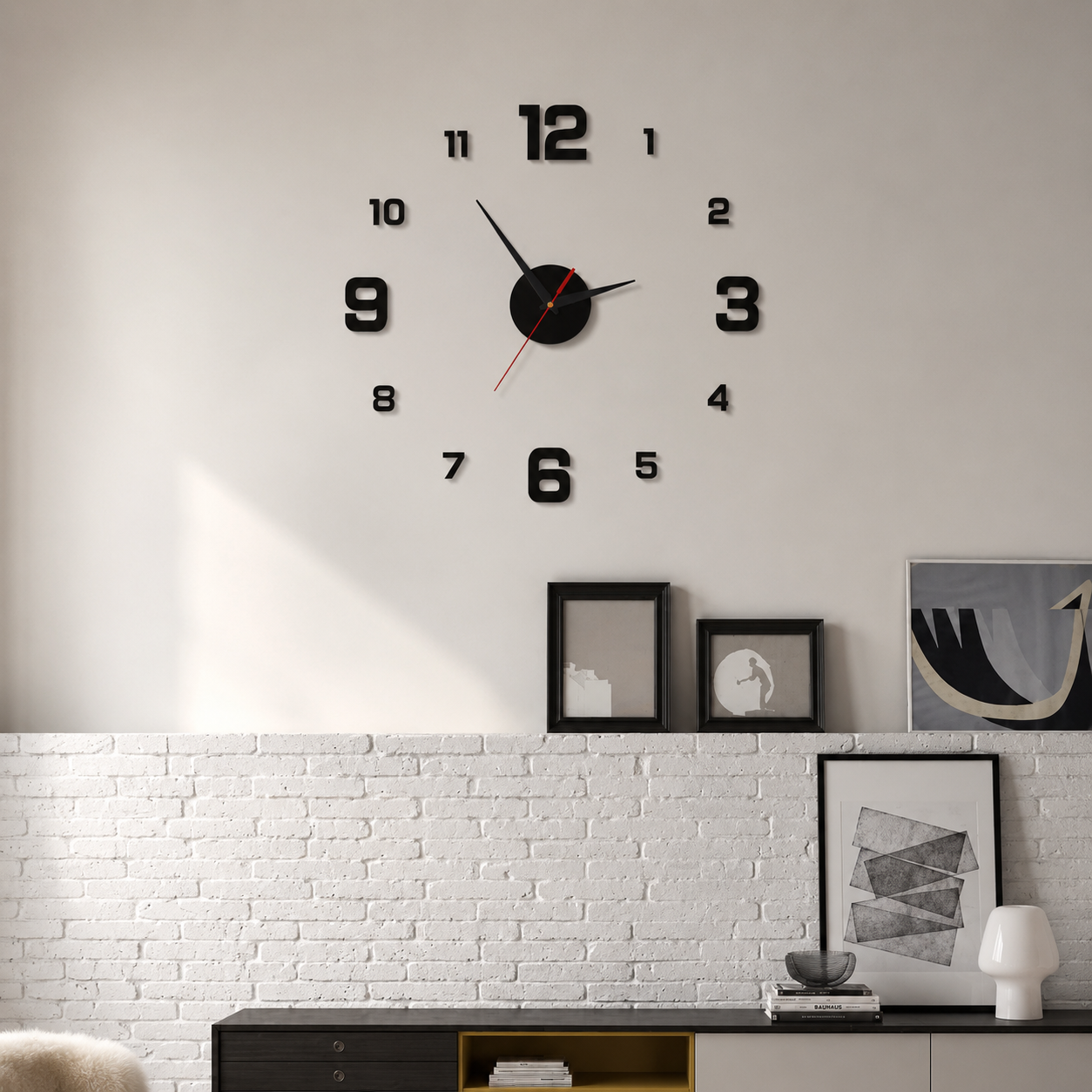 Acrylic Round Wall Clock Quartz Modern Living Room | Pendoza