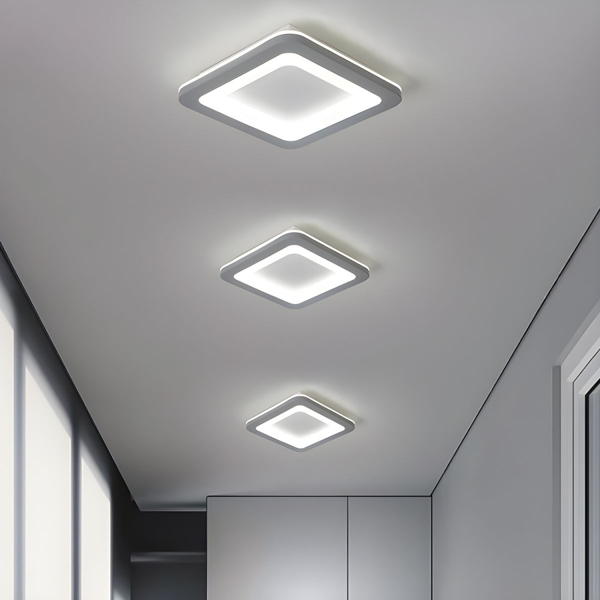 Acrylic Square Nordic Flush Ceiling Light | Virexo