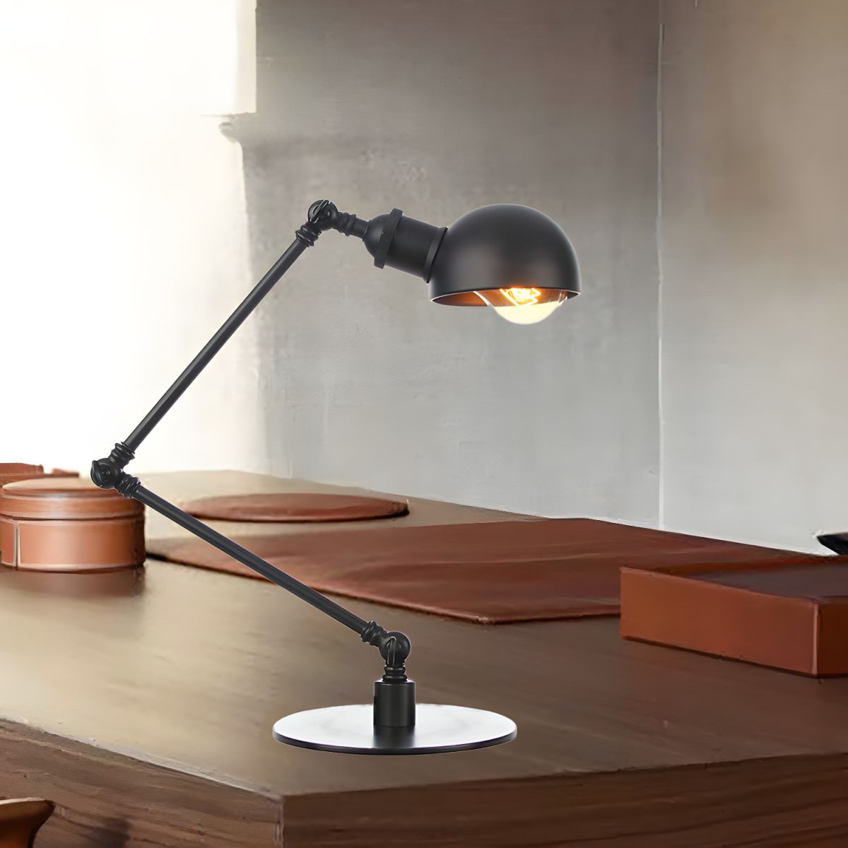 Adjustable Arm Table Lamp Retro Industrial Style | Sevira
