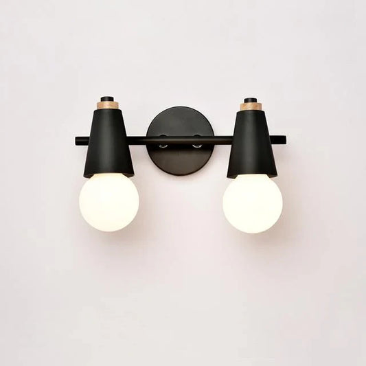 Adjustable Iron Wood Wall Light With Dual Heads | Lumawyn