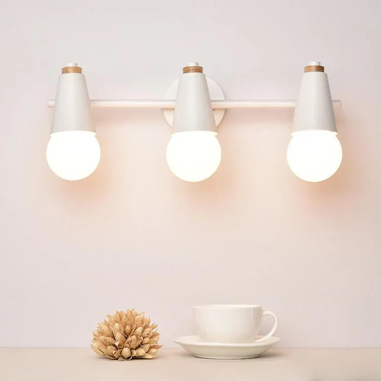 Adjustable Iron Wood Wall Light With Dual Heads | Lumawyn