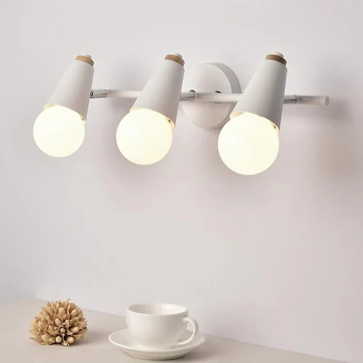 Adjustable Iron Wood Wall Light With Dual Heads | Lumawyn