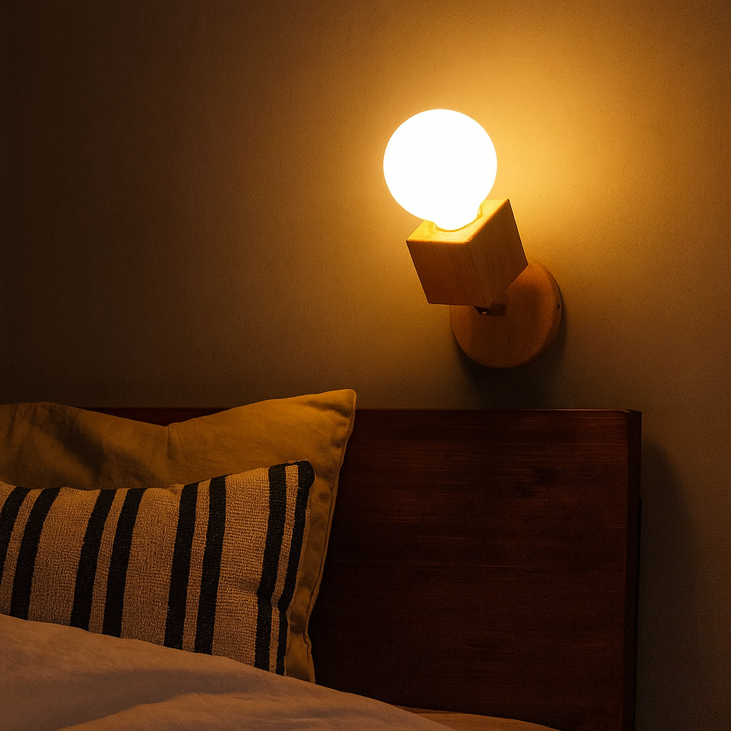 Adjustable Oak Wood Scandinavian Indoor Wall Light | Oaklume