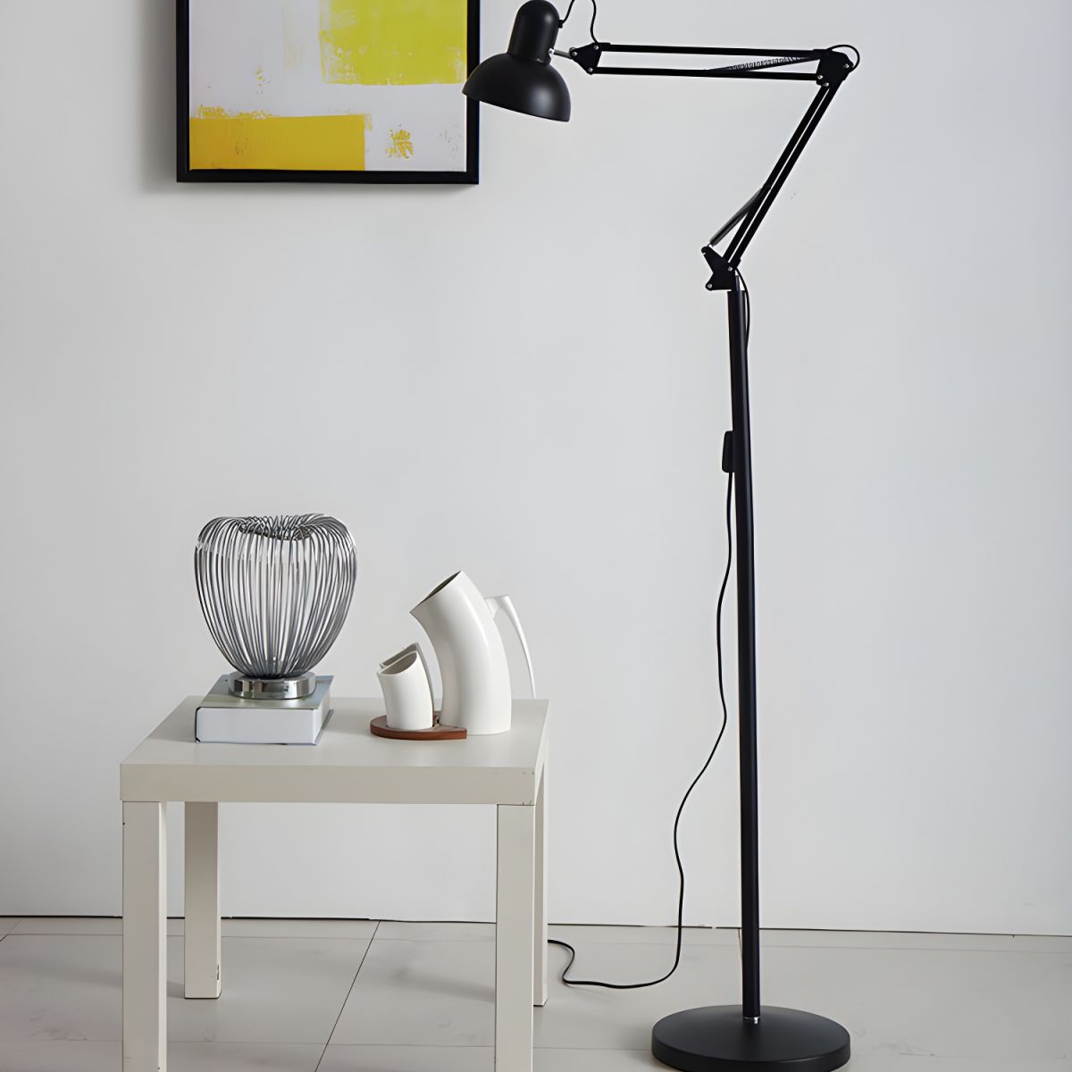 Adjustable Swing Arm Metal Floor Lamp Task Lighting | Cadrien