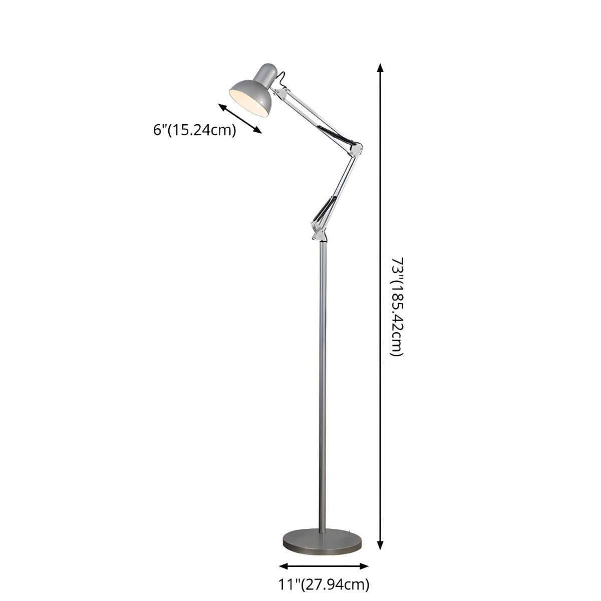 Adjustable Swing Arm Metal Floor Lamp Task Lighting | Cadrien
