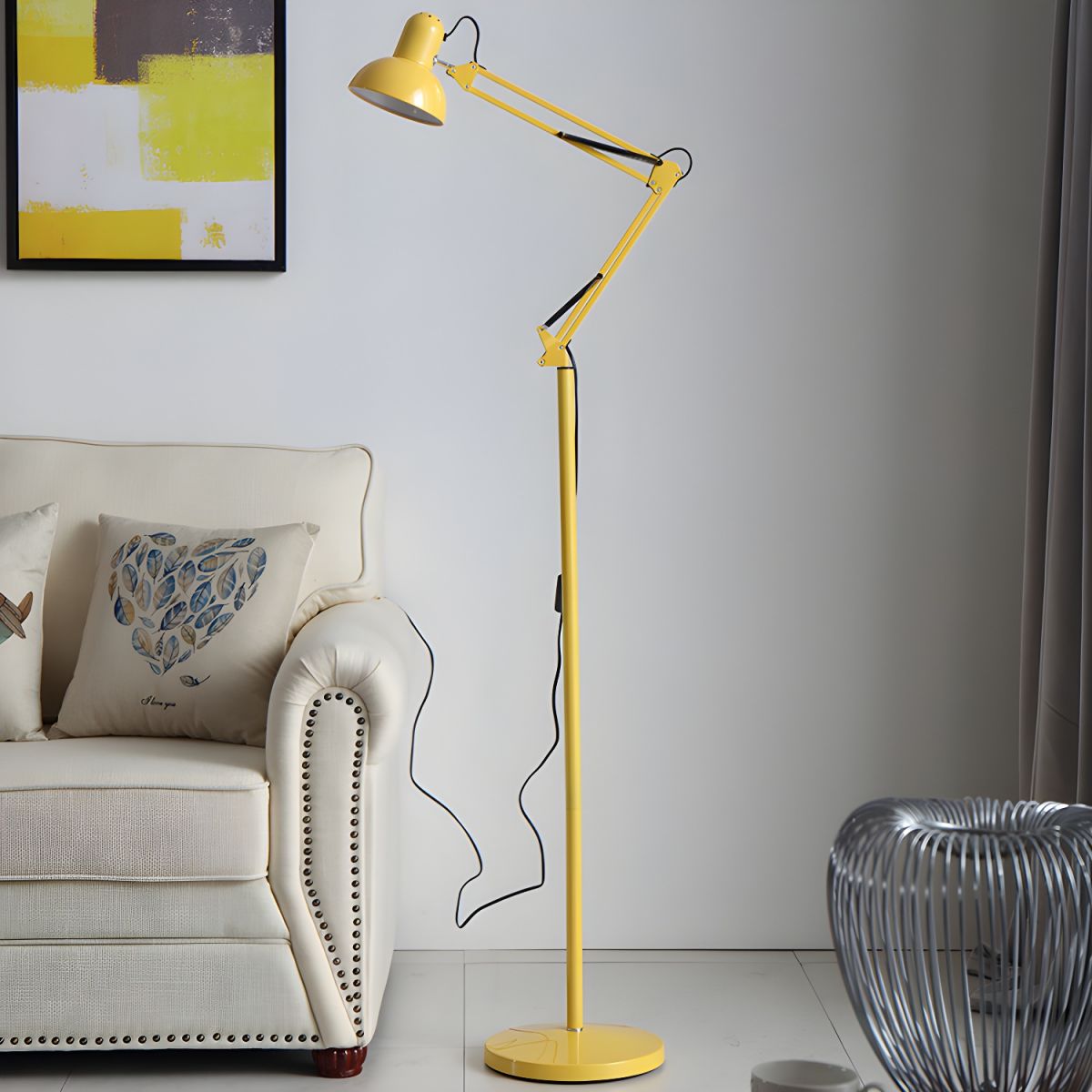 Adjustable Swing Arm Metal Floor Lamp Task Lighting | Cadrien