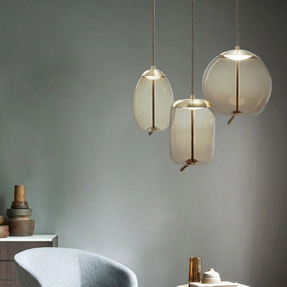Amber Glass Pendant Light for Dining Room Modern | Valora
