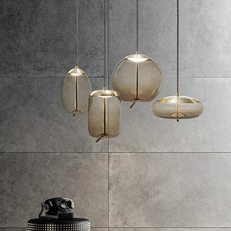 Amber Glass Pendant Light for Dining Room Modern | Valora