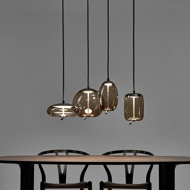 Amber Glass Pendant Light for Dining Room Modern | Valora
