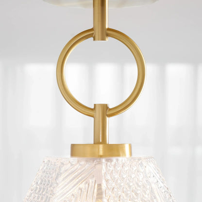 Art Deco Brass Glass Ceiling Light Fixture | Norvaxi