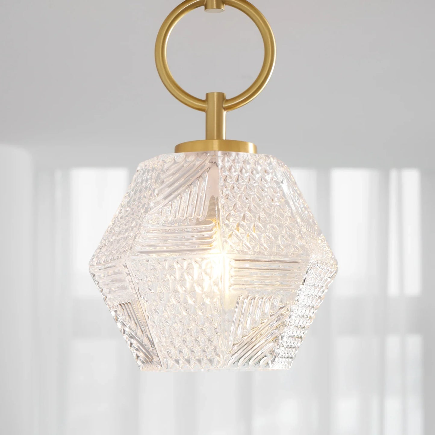 Art Deco Brass Glass Ceiling Light Fixture | Norvaxi