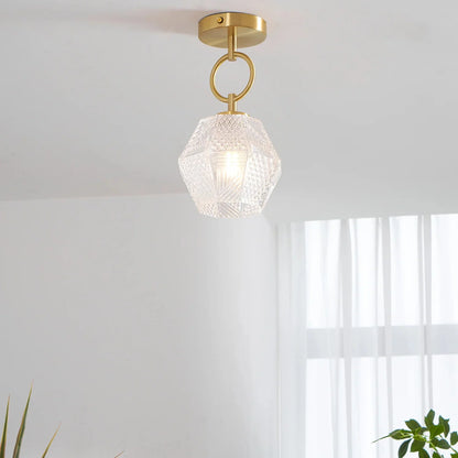 Art Deco Brass Glass Ceiling Light Fixture | Norvaxi