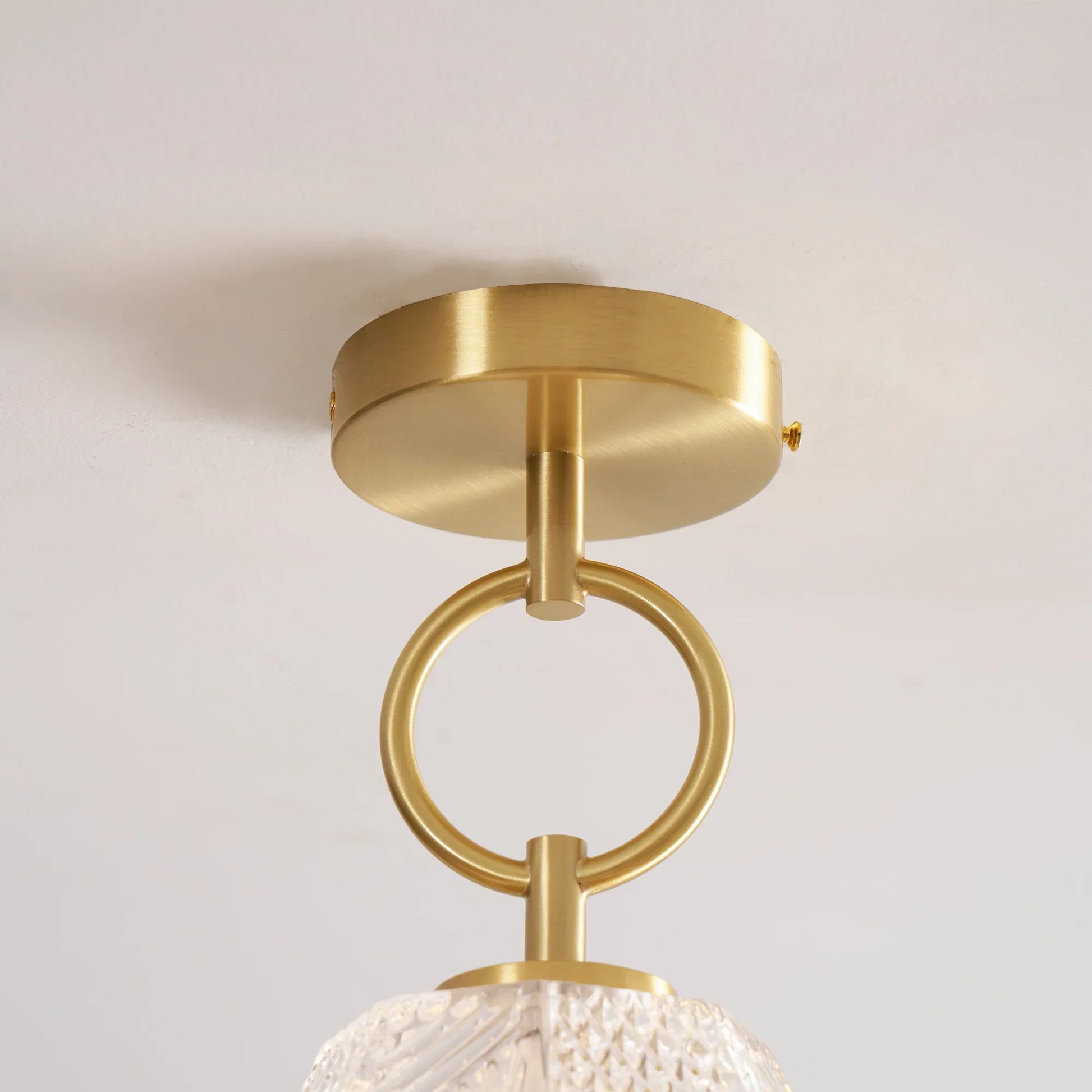 Art Deco Brass Glass Ceiling Light Fixture | Norvaxi