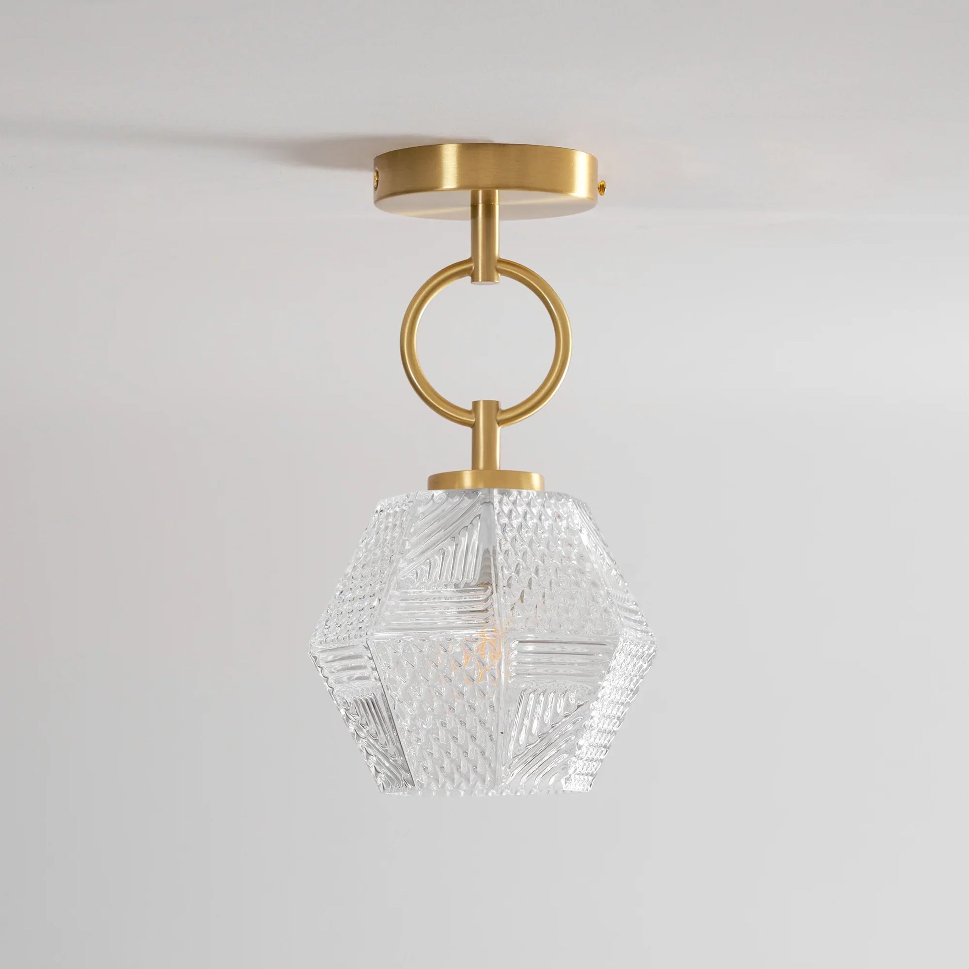 Art Deco Brass Glass Ceiling Light Fixture | Norvaxi
