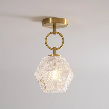 Art Deco Brass Glass Ceiling Light Fixture | Norvaxi