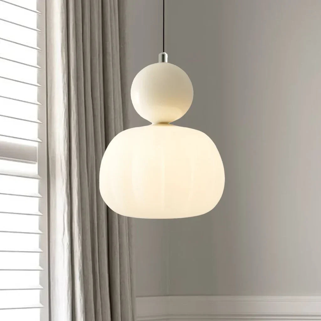 Art Deco Glass Pendant Light with Metal Frame | Evienne