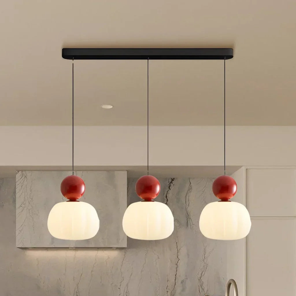 Art Deco Glass Pendant Light with Metal Frame | Evienne