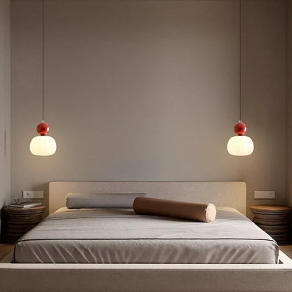 Art Deco Glass Pendant Light with Metal Frame | Evienne