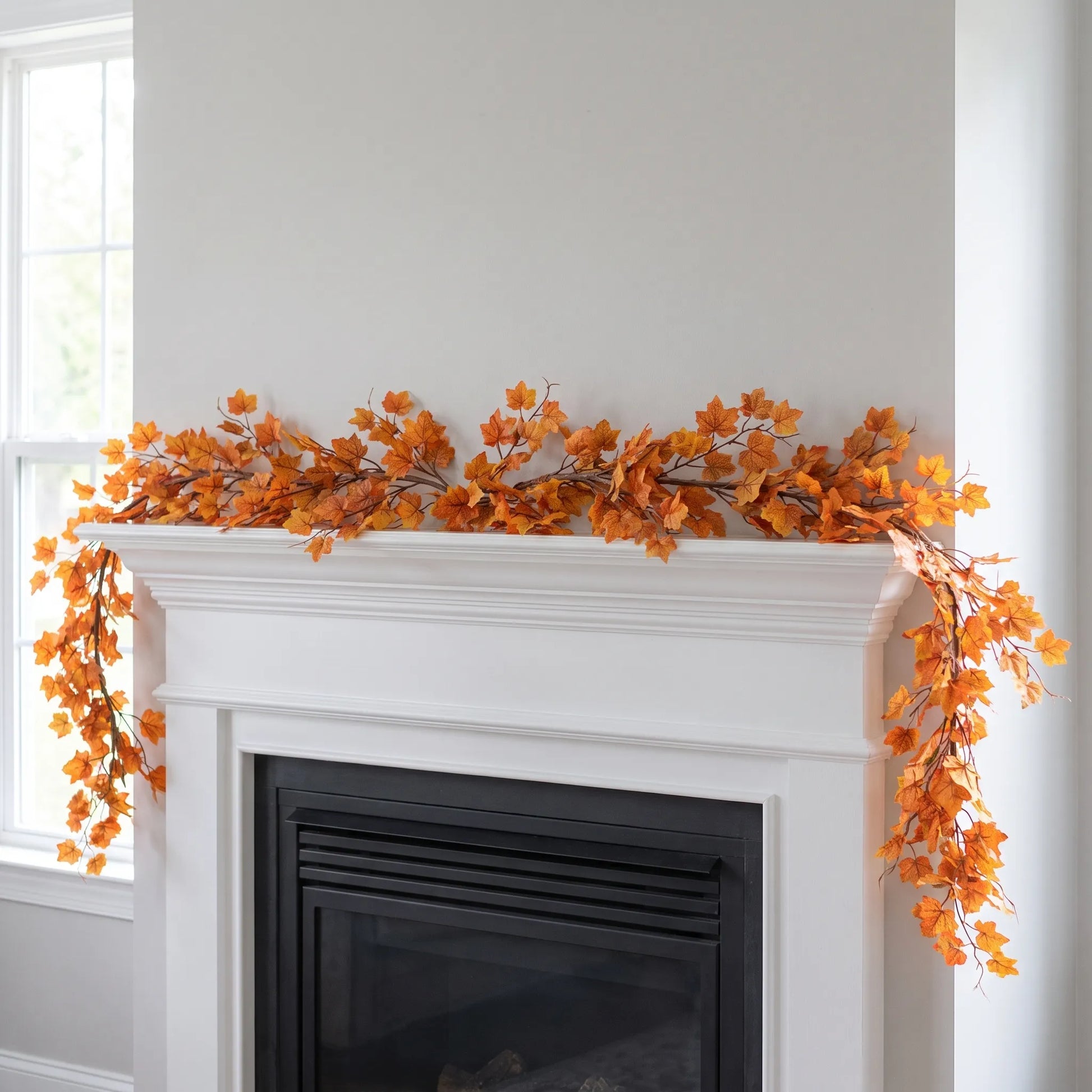 Artificial Maple Leaf Garland for Fall and Halloween Decor