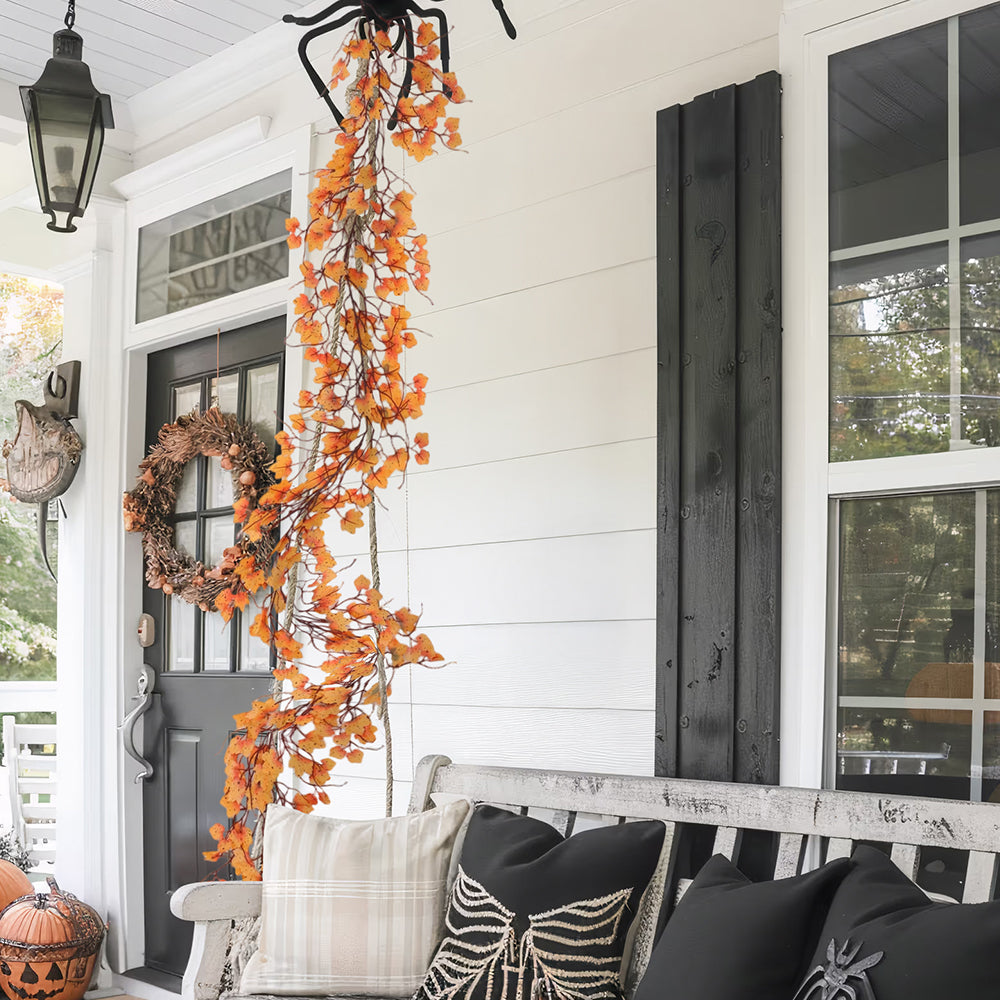 Artificial Maple Leaf Garland for Fall and Halloween Decor