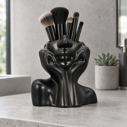 Artistic Human Face Makeup Brush Holder