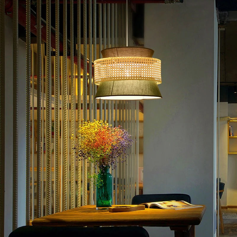 Bamboo Pendant Light Oriental Hanging Shade Design | Levunta