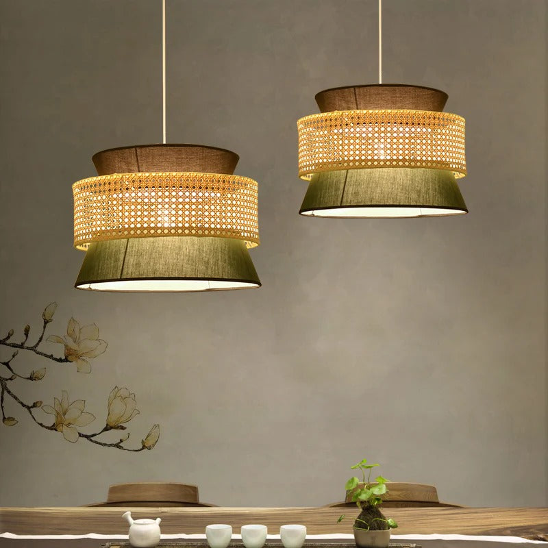 Bamboo Pendant Light Oriental Hanging Shade Design | Levunta