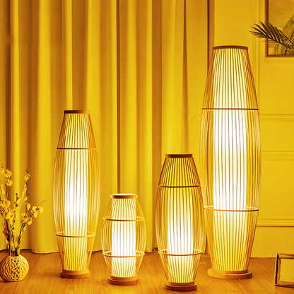 Bamboo Shade Standing Lamp for Indoor Ambient Lighting | Dovren