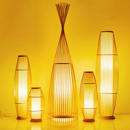 Bamboo Shade Standing Lamp for Indoor Ambient Lighting | Dovren